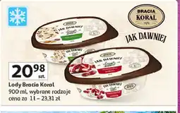 Auchan Lody śmietankowe z wiśniami i sosem wiśniowym Bracia koral lody jak dawniej oferta