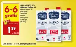 Biedronka Mleko UHT 3,2% Mleczna Dolina, 1 l oferta