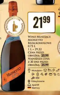 Dino Wino musujące Mionetto bezalkoholowe 0,75 L oferta