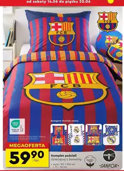 Biedronka Komplet pościeli real madrid 140 x 200 + 70 80 cm oferta