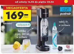 Biedronka Saturator pushair czarny z nabojem + butelka Dafi oferta