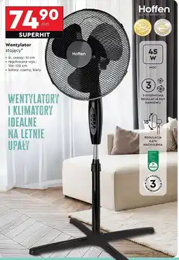 Biedronka Wentylator stojący 45 w czarny Hoffen oferta