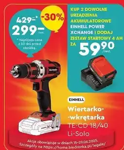Biedronka Wiertarko- wkrętarka te-cd 18/40 Einhell oferta