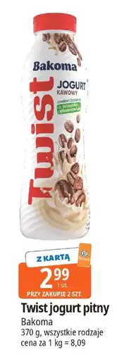 E.Leclerc Jogurt Twist pitny kawowy 370g Bakoma oferta