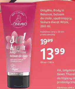 Rossmann Balsam do ciała sakura kwiat wiśni Only Bio Body In Balance oferta