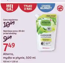 Rossmann Mydło w płynie białą herbata i limonka Alterra oferta