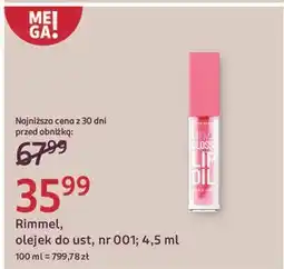 Rossmann Błyszczyk do ust 001 Rimmel Oh My Gloss! oferta
