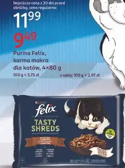 Rossmann Karma dla kota rybne smaki w sosie Purina Felix Tasty Shreds oferta