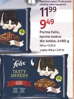 Rossmann Karma dla kota wiejskie smaki wołowina i kurczak w sosie Purina Felix Tasty Shreds oferta