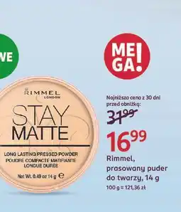 Rossmann Puder w kamieniu Rimmel Stay Matte oferta