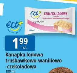 E.Leclerc Kanapka lodowa waniliowo-truskawkowo-kakaowa Eco+ oferta