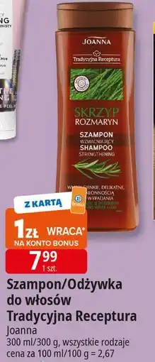 E.Leclerc Szampon do włosów skrzyp i rozmaryn Joanna Tradycyjna Receptura oferta