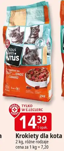 E.Leclerc Karma dla kota z kurczakiem i indykiem Wiodąca Marka Tous Mes Amis oferta