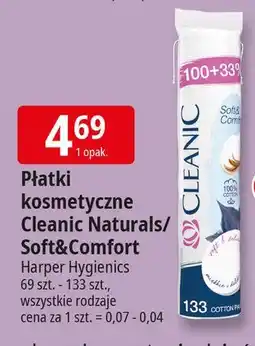E.Leclerc Płatki kosmetyczne naturals organic cotton Cleanic oferta