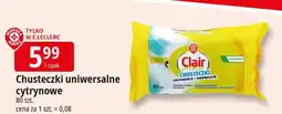 E.Leclerc Chusteczki nawilżane uniwersalne lemon Wiodąca Marka Clair oferta