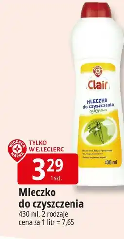 E.Leclerc Mleczko do czyszczenia cytryna Wiodąca Marka Clair oferta
