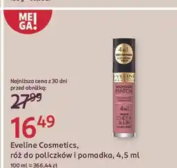 Rossmann Róż i pomadka do ust Eveline Wonder Match oferta