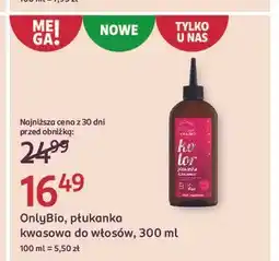 Rossmann Płukanka octowa do włosów Only Bio oferta
