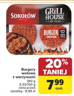 Carrefour Market Burgery wołowe z warzywami 240g Sokołów oferta