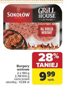 Carrefour Market Burgery wołowe 2x180g Sokołów oferta