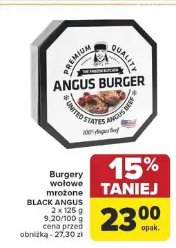 Carrefour Market Burgery wołowe mrożone BLACK ANGUS 2 x 125 g The Frozen Butcher oferta
