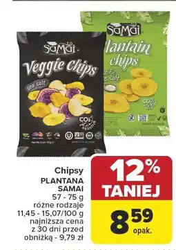 Carrefour Market Chipsy PLANATANA SAMAI różne rodzaje 57-75g oferta