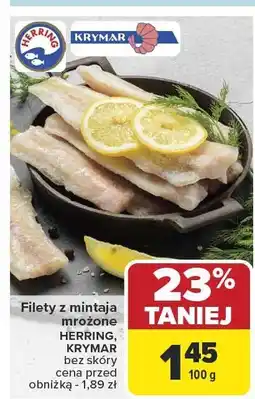 Carrefour Market Filety z mintaja mrożone HERRING, KRYMAR bez skóry oferta