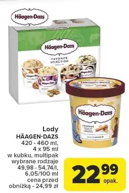 Carrefour Market Lody HÄAGEN-DAZS 420 - 460 ml, w kubku, multipak wybrane rodzaje Häagen-Dazs oferta