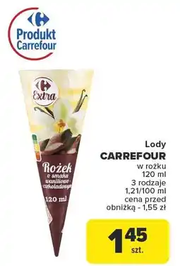 Carrefour Market Lody rożek o smaku waniliowo-czekoladowym 120ml Carrefour oferta