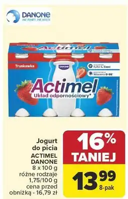 Carrefour Market Jogurt do picia Actimel Danone truskawka 8x100g oferta