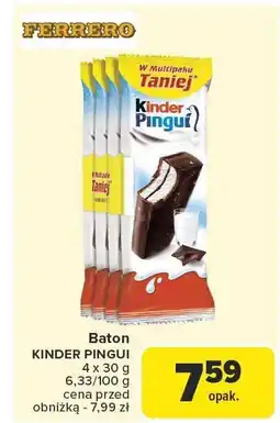 Carrefour Market Baton KINDER PINGUI 4x30g Ferrero oferta