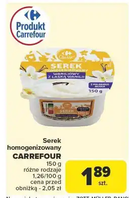 Carrefour Market Serek homogenizowany waniliowy z laską wanilii 150g Carrefour oferta