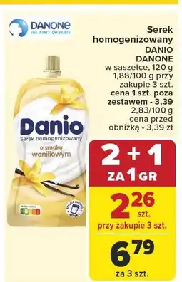 Carrefour Market Serek homogenizowany Danio o smaku waniliowym 120g oferta