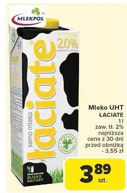 Carrefour Market Mleko UHT Łaciate 2% 1l Mlekpol oferta