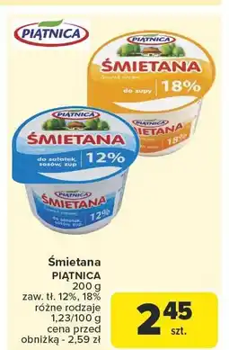 Carrefour Market Śmietana 12% 200g Piątnica oferta