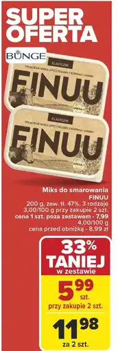 Carrefour Market Miks do smarowania FINUU klasyczne 200g Bunge oferta