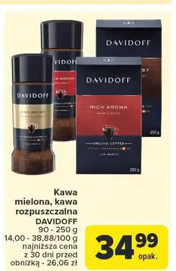 Carrefour Market Kawa mielona Davidoff Fine Aroma 250g oferta