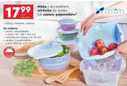 Biedronka Miska z durszlakiem, wirówka do sałaty lub zestaw pojemników oferta