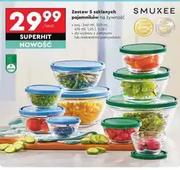 Biedronka Zestaw 5 szklanych pojemników na żywność oferta