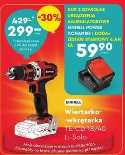 Biedronka Wiertarko-wkrętarka TE-CD 18/40 Li-Solo oferta