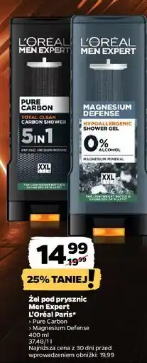 Netto Żel pod prysznic total clean L'oreal Men Expert Pure Carbon oferta