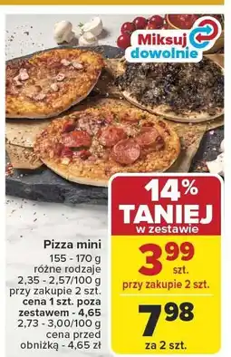 Carrefour Pizza mini różne rodzaje 155-170g Carrefour oferta