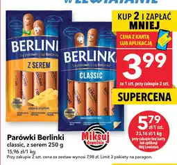 Lewiatan Parówki Berlinki z serem 250g oferta