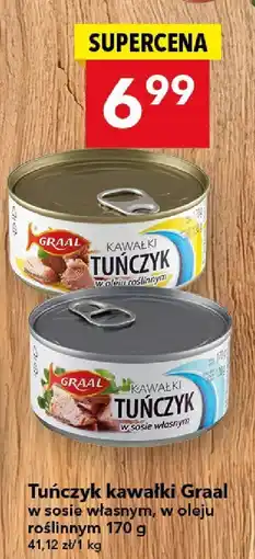 Lewiatan Tuńczyk kawałki Graal w oleju roślinnym 170g oferta