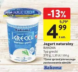 Intermarche Jogurt naturalny grecki 370g Bakoma oferta