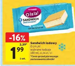 Intermarche Sandwich lodowy O LA LA! wybrane rodzaje oferta