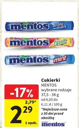 Intermarche Cukierki Mentos 37,5-38g oferta