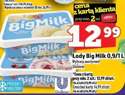 Topaz Lody Big Milk 0,9/1L Unilever oferta