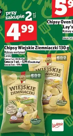 Topaz Chipsy Wiejskie Ziemniaczki 130g Lorenz oferta