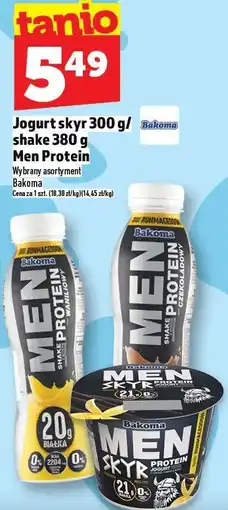 Topaz Jogurt skyr 300 g / shake 380 g Men Protein Bakoma oferta